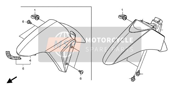 Honda NSC502WH 2013 Guardabarros delantero para un 2013 Honda NSC502WH